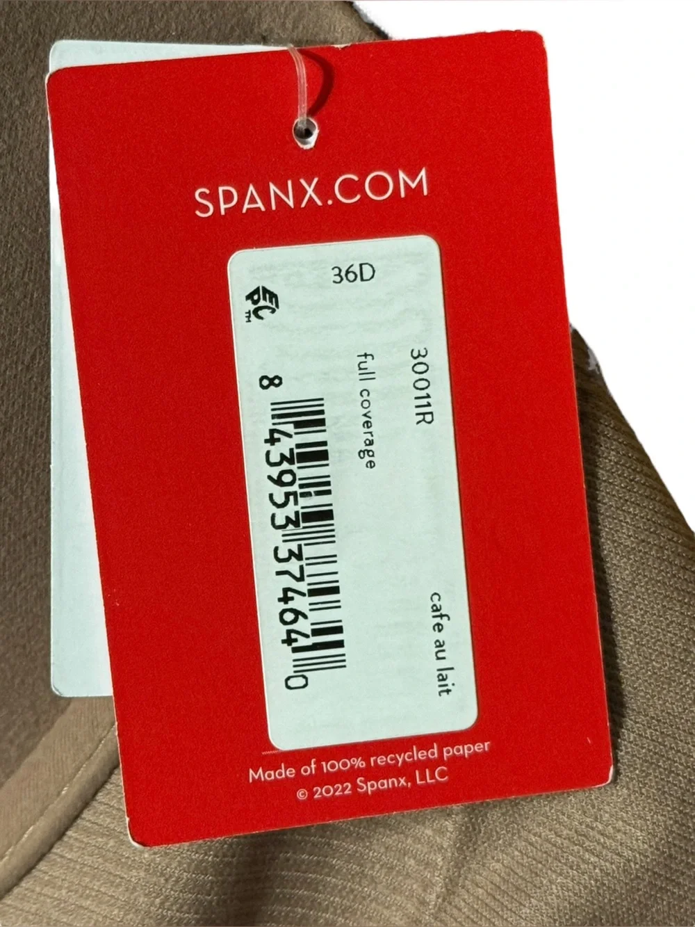 Spanx Full Coverage Bra-llelujah Bra Sz 36D NWT Color Cafe Au Lait